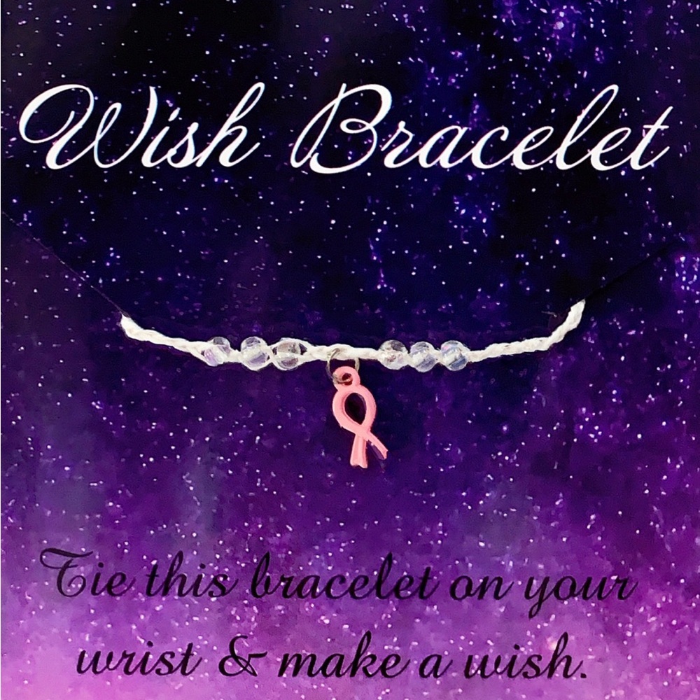 Wish Bracelet with Pink Ribbon